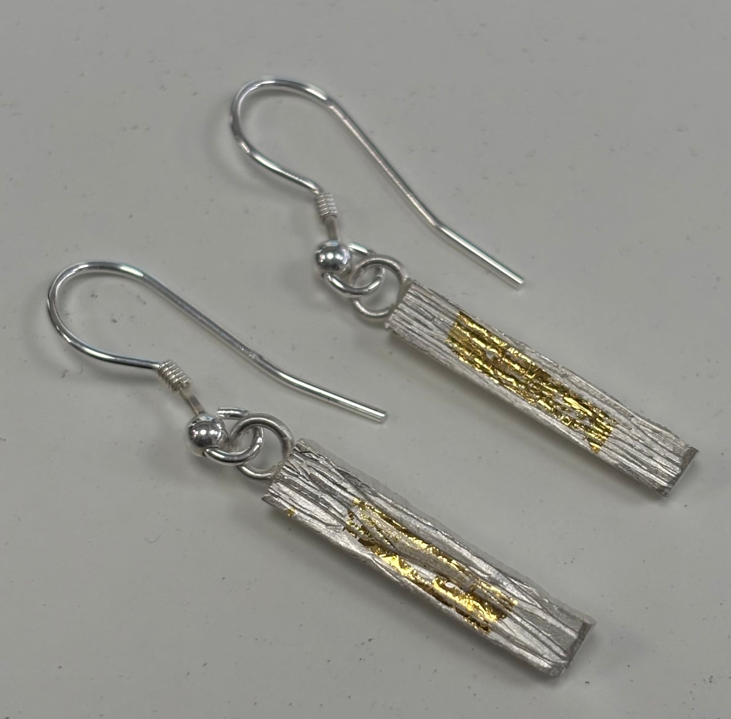 Sterling silver & 24ct gold drop earrings