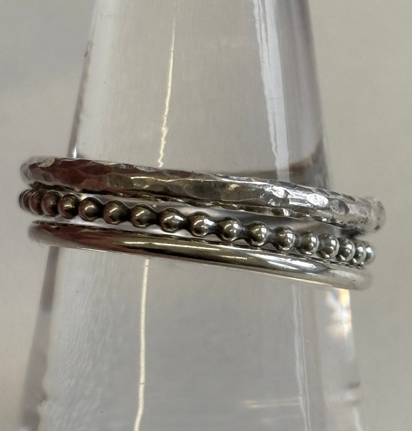 SET OF 3 STERLING SILVER STACKING RINGS
